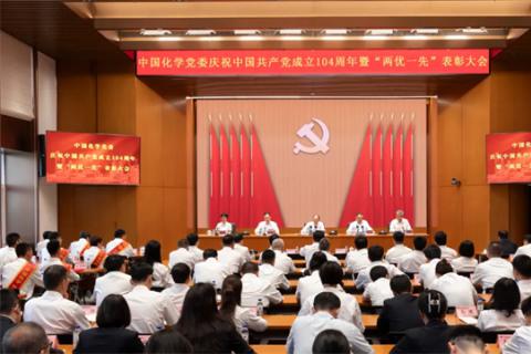 中国化学党委召开庆祝中国共产党成立104周年暨“两优一先”表彰大会