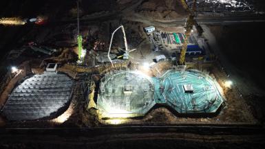 公司山西兰花气化项目备煤筒仓装置大体积混凝土浇筑高效完成