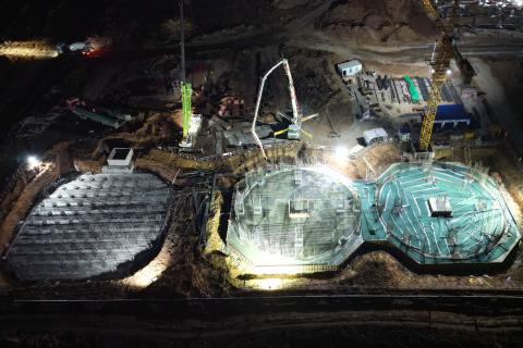 公司山西兰花气化项目备煤筒仓装置大体积混凝土浇筑高效完成