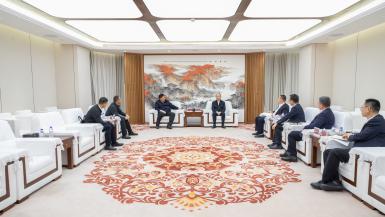 莫鼎革与新疆新业集团党委书记、董事长万征举行会谈
