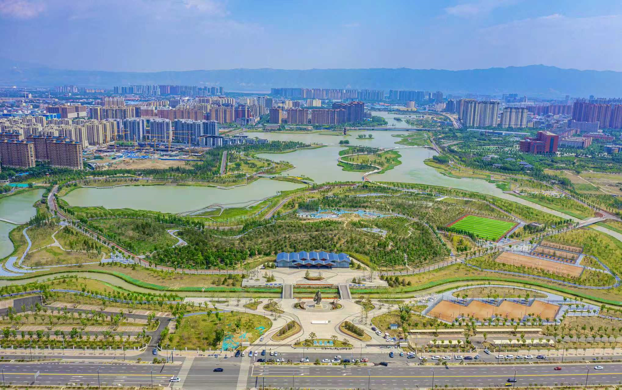 公司承建运城市官道河生态修复与整治工程--安邑水库片区生态湿地景观开放